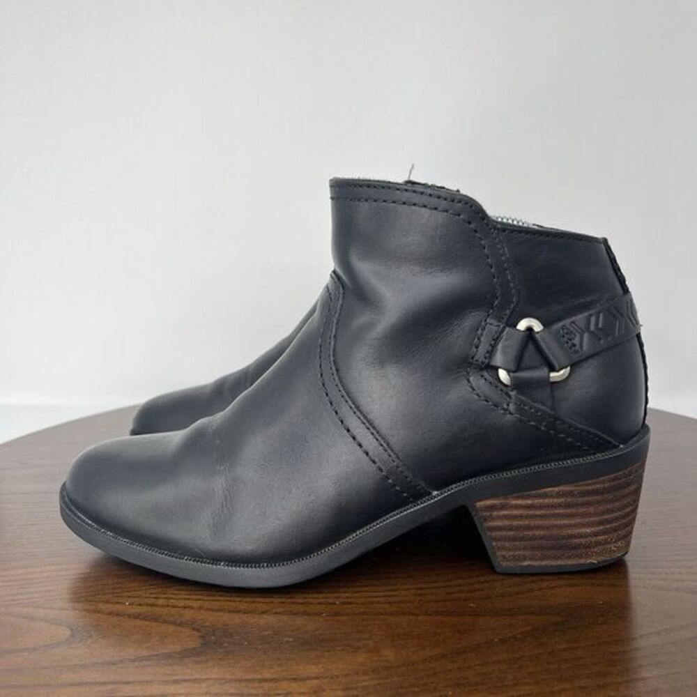 Teva Black Leather Ankle Booties